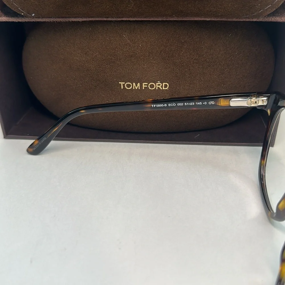 New Authentic Tom Ford FT5895-B 052 Dark Havana square Sunglasses